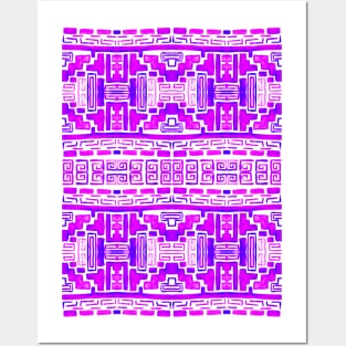 Pink Tribal Geometric Pattern Posters and Art